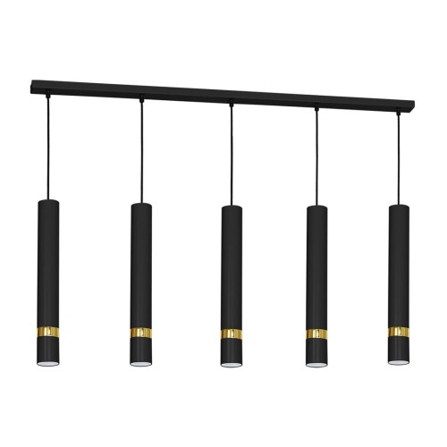 Lampa sufitowa wisząca natynkowa JOKER BLACK/GOLD 5xGU10 MLP6121 Milagro 5x GU10 90cm Spot oprawa oświetleniowa nowoczesna Industrialna Loft nawierzchniowa metal zwis czarny czarna złoty czarno złota Inspiracje Premium