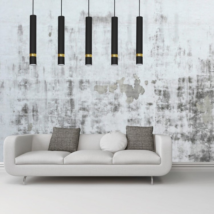 Lampa sufitowa wisząca natynkowa JOKER BLACK/GOLD 5xGU10 MLP6121 Milagro 5x GU10 90cm Spot oprawa oświetleniowa nowoczesna Industrialna Loft nawierzchniowa metal zwis czarny czarna złoty czarno złota Inspiracje Premium