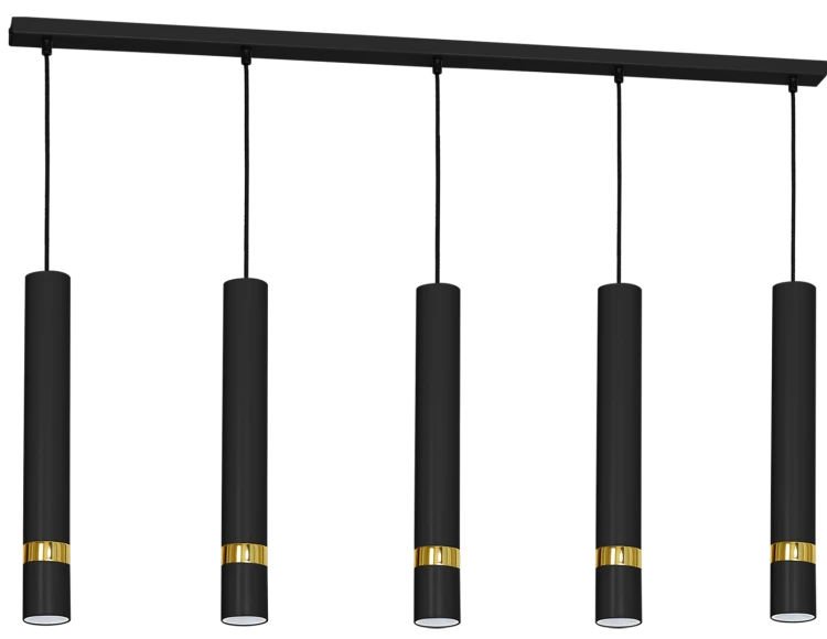 Lampa sufitowa wisząca natynkowa JOKER BLACK/GOLD 5xGU10 MLP6121 Milagro 5x GU10 90cm Spot oprawa oświetleniowa nowoczesna Industrialna Loft nawierzchniowa metal zwis czarny czarna złoty czarno złota Inspiracje Premium