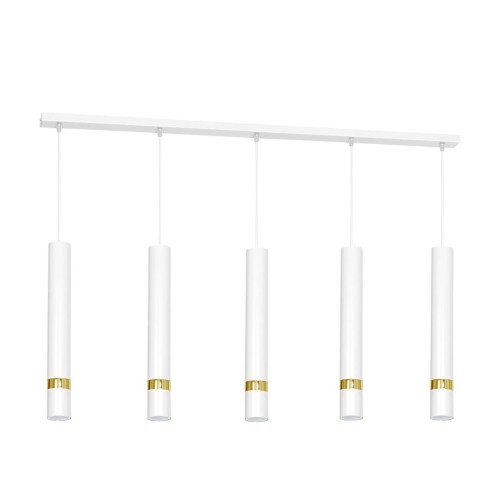 Lampa sufitowa wisząca natynkowa JOKER WHITE/GOLD 5xGU10 MLP612 Milagro 5x GU10 90cm Spot oprawa oświetleniowa nowoczesna Industrialna Loft nawierzchniowa metal zwis biały biała złoty biało złota Inspiracje Premium