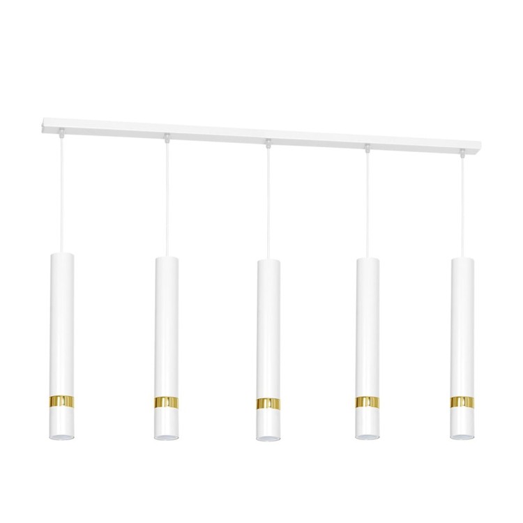 Lampa sufitowa wisząca natynkowa JOKER WHITE/GOLD 5xGU10 MLP612 Milagro 5x GU10 90cm Spot oprawa oświetleniowa nowoczesna Industrialna Loft nawierzchniowa metal zwis biały biała złoty biało złota Inspiracje Premium