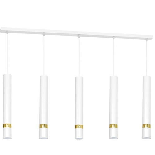 Lampa sufitowa wisząca natynkowa JOKER WHITE/GOLD 5xGU10 MLP612 Milagro 5x GU10 90cm Spot oprawa oświetleniowa nowoczesna Industrialna Loft nawierzchniowa metal zwis biały biała złoty biało złota Inspiracje Premium