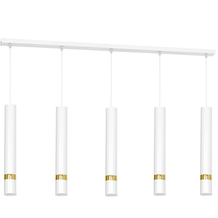 Lampa sufitowa wisząca natynkowa JOKER WHITE/GOLD 5xGU10 MLP612 Milagro 5x GU10 90cm Spot oprawa oświetleniowa nowoczesna Industrialna Loft nawierzchniowa metal zwis biały biała złoty biało złota Inspiracje Premium