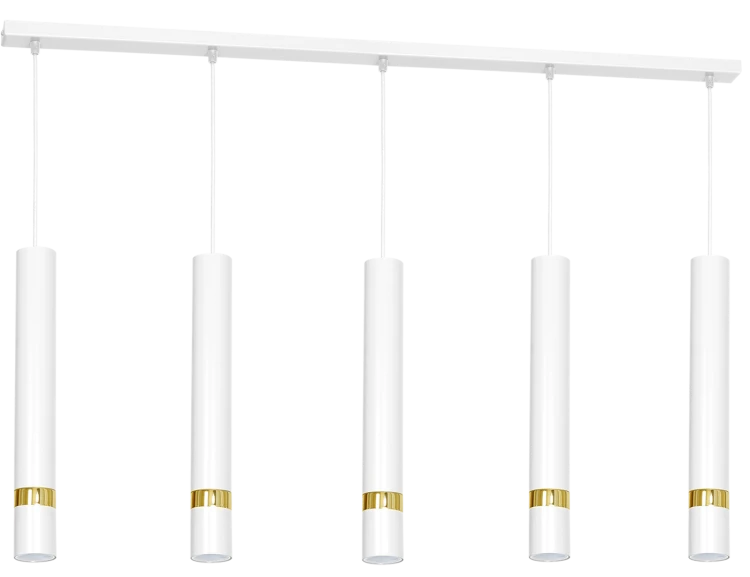 Lampa sufitowa wisząca natynkowa JOKER WHITE/GOLD 5xGU10 MLP612 Milagro 5x GU10 90cm Spot oprawa oświetleniowa nowoczesna Industrialna Loft nawierzchniowa metal zwis biały biała złoty biało złota Inspiracje Premium