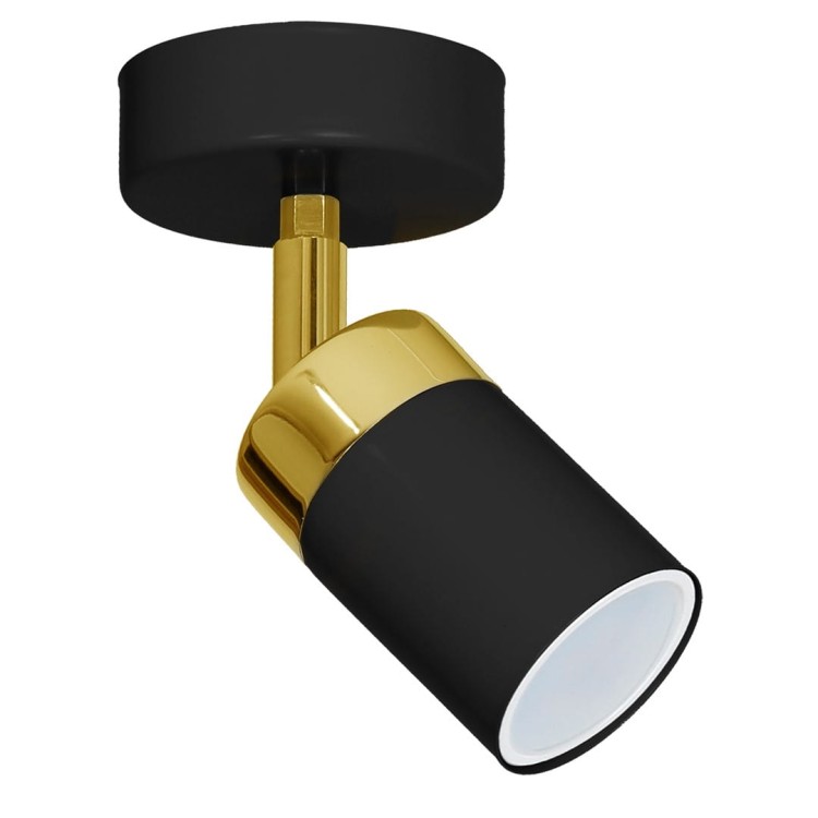 Lampa ścienno-sufitowa Kinkiet Industrialny Spot JOKER BLACK/GOLD 1xGU10 MLP6123 Milagro 1x GU10 Loft nowoczesny metalowy sufitowa ścienna czarny czarna złoty czarno złota pojedynczy Inspiracje Premium