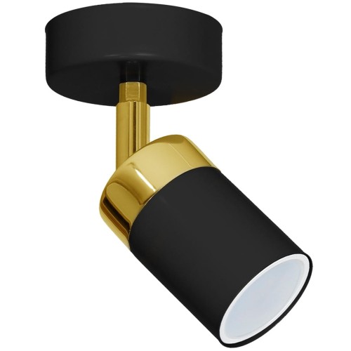 Lampa ścienno-sufitowa Kinkiet Industrialny Spot JOKER BLACK/GOLD 1xGU10 MLP6123 Milagro 1x GU10 Loft nowoczesny metalowy sufitowa ścienna czarny czarna złoty czarno złota pojedynczy Inspiracje Premium