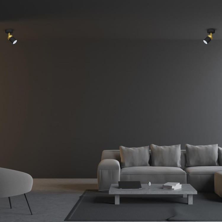 Lampa ścienno-sufitowa Kinkiet Industrialny Spot JOKER BLACK/GOLD 1xGU10 MLP6123 Milagro 1x GU10 Loft nowoczesny metalowy sufitowa ścienna czarny czarna złoty czarno złota pojedynczy Inspiracje Premium