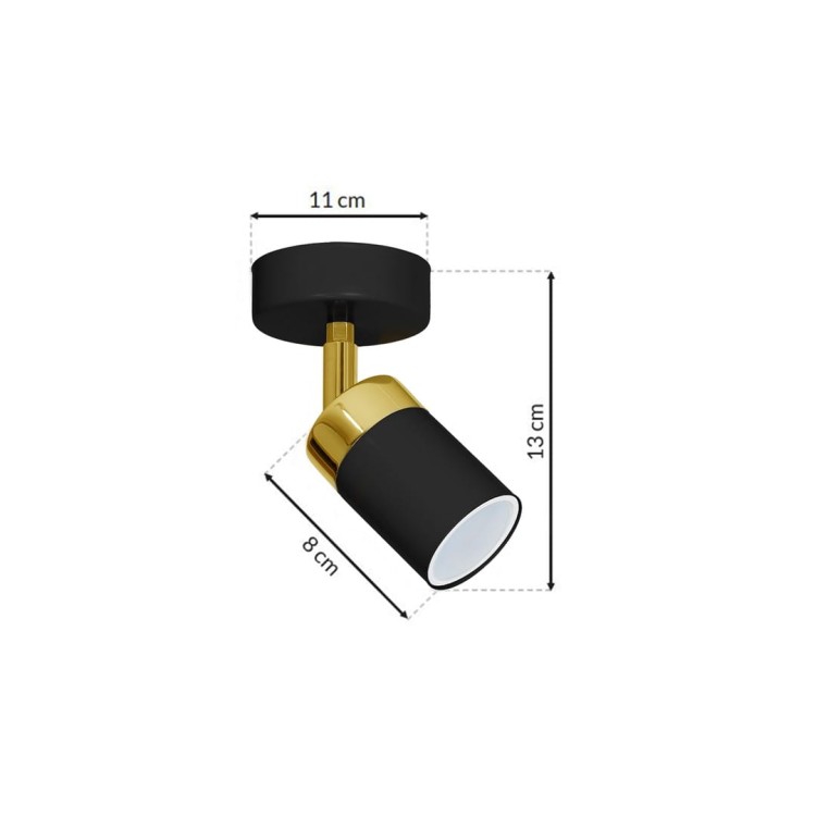 Lampa ścienno-sufitowa Kinkiet Industrialny Spot JOKER BLACK/GOLD 1xGU10 MLP6123 Milagro 1x GU10 Loft nowoczesny metalowy sufitowa ścienna czarny czarna złoty czarno złota pojedynczy Inspiracje Premium