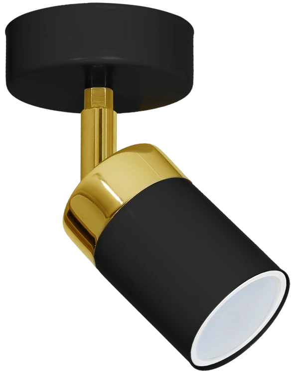 Lampa ścienno-sufitowa Kinkiet Industrialny Spot JOKER BLACK/GOLD 1xGU10 MLP6123 Milagro 1x GU10 Loft nowoczesny metalowy sufitowa ścienna czarny czarna złoty czarno złota pojedynczy Inspiracje Premium
