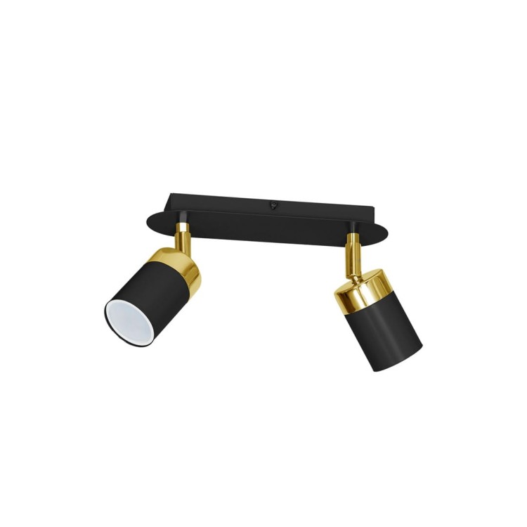 Lampa sufitowa listwa natynkowa JOKER BLACK/GOLD 2xGU10 MLP6124 Milagro 2x GU10 24cm Spot oprawa oświetleniowa nowoczesna ścienna Industrialna Loft nawierzchniowa metal czarny czarna złoty czarno złota Inspiracje Premium