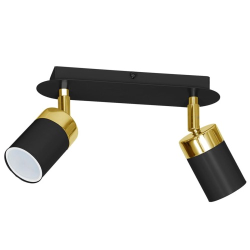 Lampa sufitowa listwa natynkowa JOKER BLACK/GOLD 2xGU10 MLP6124 Milagro 2x GU10 24cm Spot oprawa oświetleniowa nowoczesna ścienna Industrialna Loft nawierzchniowa metal czarny czarna złoty czarno złota Inspiracje Premium