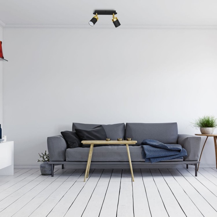 Lampa sufitowa listwa natynkowa JOKER BLACK/GOLD 2xGU10 MLP6124 Milagro 2x GU10 24cm Spot oprawa oświetleniowa nowoczesna ścienna Industrialna Loft nawierzchniowa metal czarny czarna złoty czarno złota Inspiracje Premium