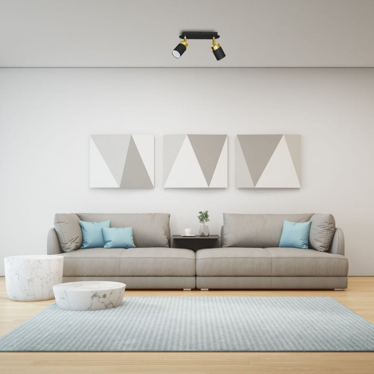 Lampa sufitowa listwa natynkowa JOKER BLACK/GOLD 2xGU10 MLP6124 Milagro 2x GU10 24cm Spot oprawa oświetleniowa nowoczesna ścienna Industrialna Loft nawierzchniowa metal czarny czarna złoty czarno złota Inspiracje Premium
