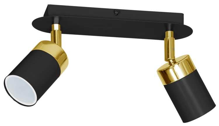Lampa sufitowa listwa natynkowa JOKER BLACK/GOLD 2xGU10 MLP6124 Milagro 2x GU10 24cm Spot oprawa oświetleniowa nowoczesna ścienna Industrialna Loft nawierzchniowa metal czarny czarna złoty czarno złota Inspiracje Premium