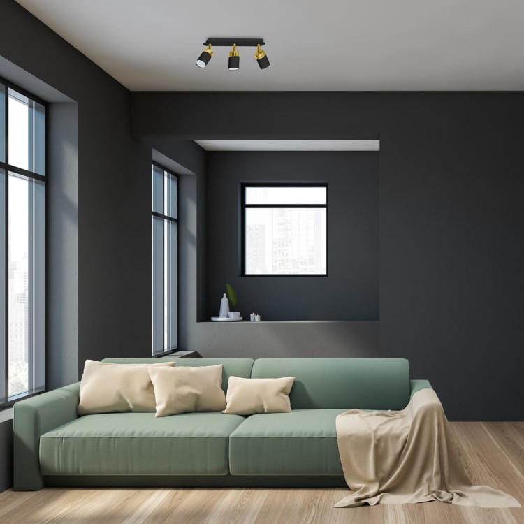 Lampa sufitowa listwa natynkowa JOKER BLACK/GOLD 3xGU10 MLP6125 Milagro 3x GU10 34cm Spot oprawa oświetleniowa nowoczesna ścienna Industrialna Loft nawierzchniowa metal czarny czarna złoty czarno złota Inspiracje Premium