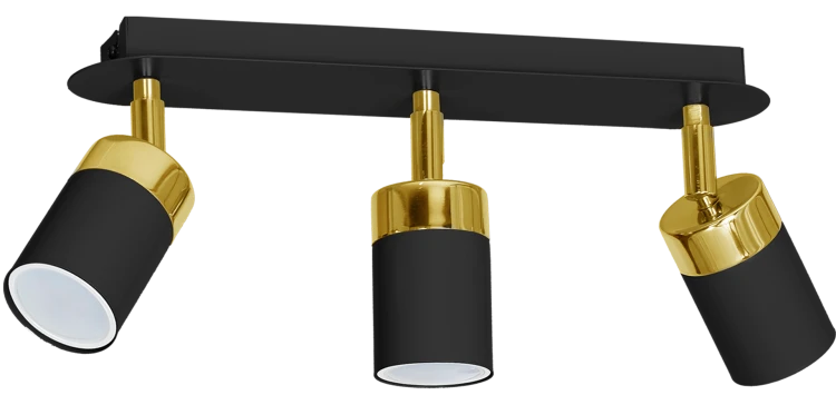 Lampa sufitowa listwa natynkowa JOKER BLACK/GOLD 3xGU10 MLP6125 Milagro 3x GU10 34cm Spot oprawa oświetleniowa nowoczesna ścienna Industrialna Loft nawierzchniowa metal czarny czarna złoty czarno złota Inspiracje Premium