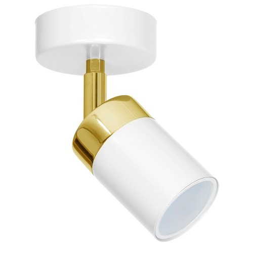 Lampa ścienno-sufitowa Kinkiet Industrialny Spot JOKER WHITE/GOLD 1xGU10 MLP6128 Milagro 1x GU10 Loft nowoczesny metalowy sufitowa ścienna biały biała złoty biało złota pojedynczy Inspiracje Premium
