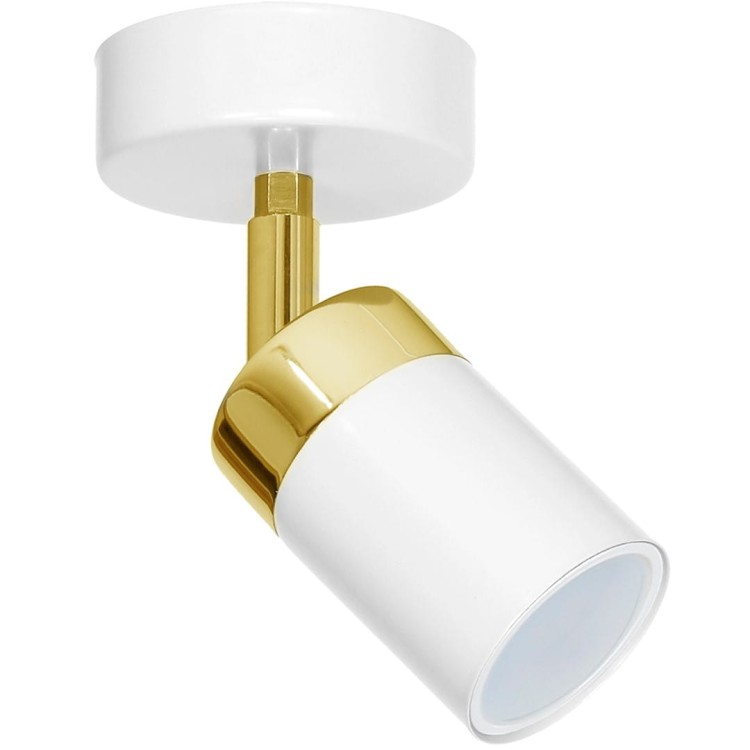 Lampa ścienno-sufitowa Kinkiet Industrialny Spot JOKER WHITE/GOLD 1xGU10 MLP6128 Milagro 1x GU10 Loft nowoczesny metalowy sufitowa ścienna biały biała złoty biało złota pojedynczy Inspiracje Premium