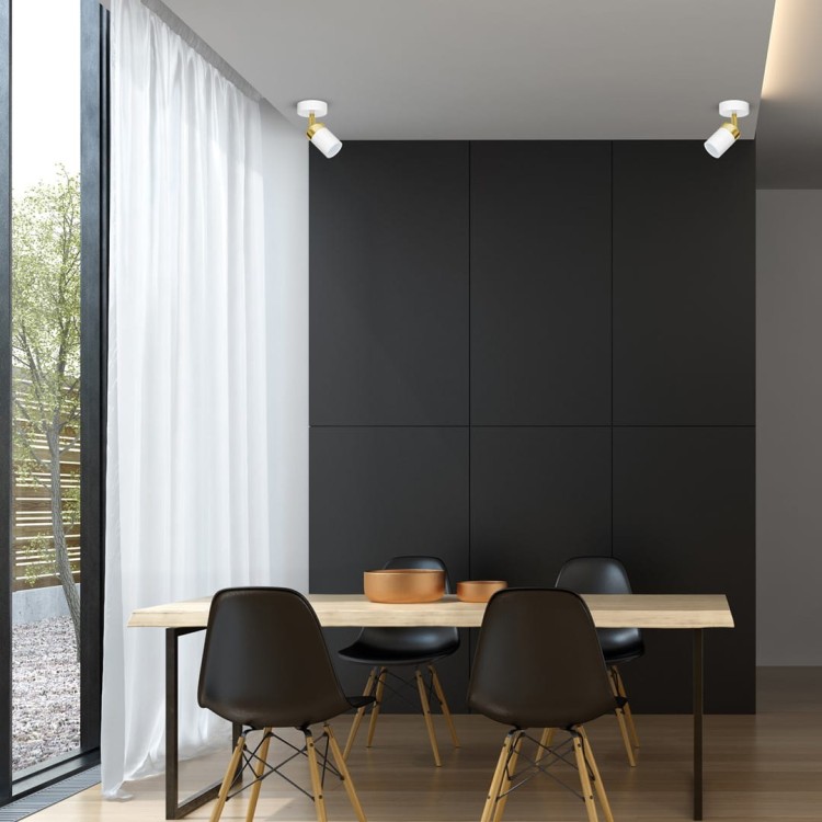 Lampa ścienno-sufitowa Kinkiet Industrialny Spot JOKER WHITE/GOLD 1xGU10 MLP6128 Milagro 1x GU10 Loft nowoczesny metalowy sufitowa ścienna biały biała złoty biało złota pojedynczy Inspiracje Premium