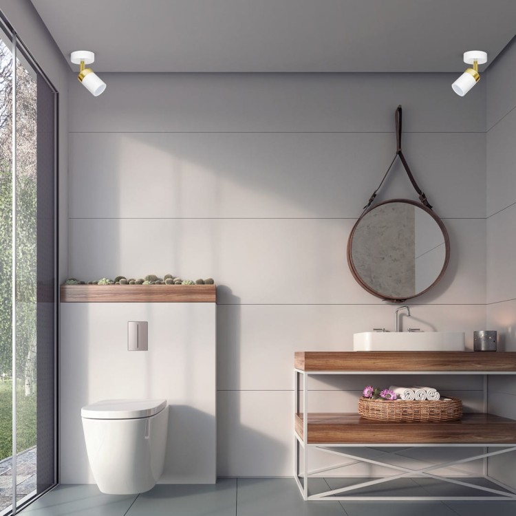 Lampa ścienno-sufitowa Kinkiet Industrialny Spot JOKER WHITE/GOLD 1xGU10 MLP6128 Milagro 1x GU10 Loft nowoczesny metalowy sufitowa ścienna biały biała złoty biało złota pojedynczy Inspiracje Premium