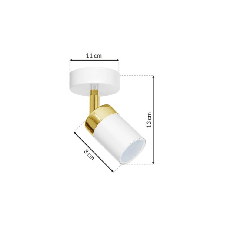 Lampa ścienno-sufitowa Kinkiet Industrialny Spot JOKER WHITE/GOLD 1xGU10 MLP6128 Milagro 1x GU10 Loft nowoczesny metalowy sufitowa ścienna biały biała złoty biało złota pojedynczy Inspiracje Premium