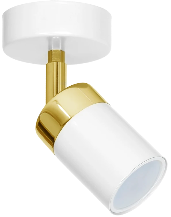 Lampa ścienno-sufitowa Kinkiet Industrialny Spot JOKER WHITE/GOLD 1xGU10 MLP6128 Milagro 1x GU10 Loft nowoczesny metalowy sufitowa ścienna biały biała złoty biało złota pojedynczy Inspiracje Premium