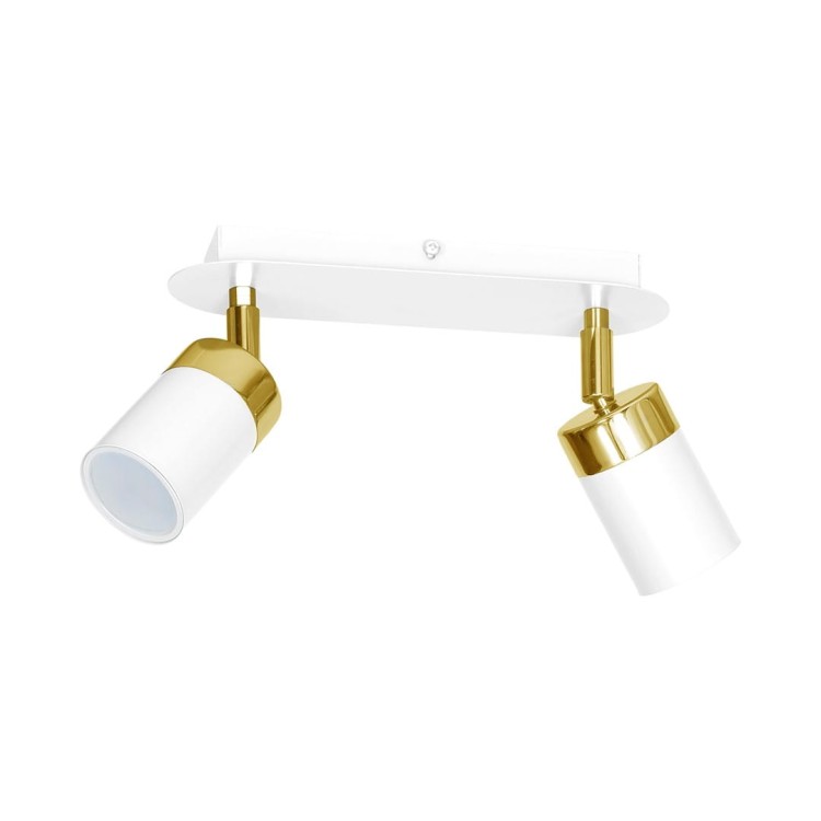 Lampa sufitowa listwa natynkowa JOKER WHITE/GOLD 2xGU10 MLP6129 Milagro 2x GU10 24cm Spot oprawa oświetleniowa nowoczesna ścienna Industrialna Loft nawierzchniowa metal biały biała złoty biało złota Inspiracje Premium