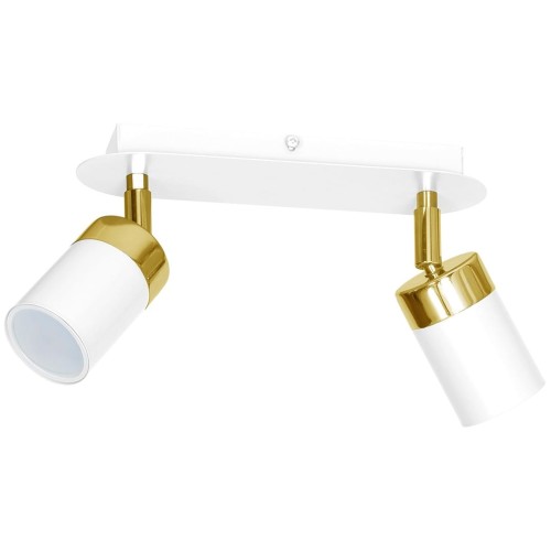 Lampa sufitowa listwa natynkowa JOKER WHITE/GOLD 2xGU10 MLP6129 Milagro 2x GU10 24cm Spot oprawa oświetleniowa nowoczesna ścienna Industrialna Loft nawierzchniowa metal biały biała złoty biało złota Inspiracje Premium