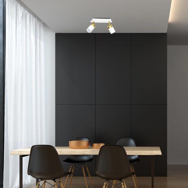 Lampa sufitowa listwa natynkowa JOKER WHITE/GOLD 2xGU10 MLP6129 Milagro 2x GU10 24cm Spot oprawa oświetleniowa nowoczesna ścienna Industrialna Loft nawierzchniowa metal biały biała złoty biało złota Inspiracje Premium
