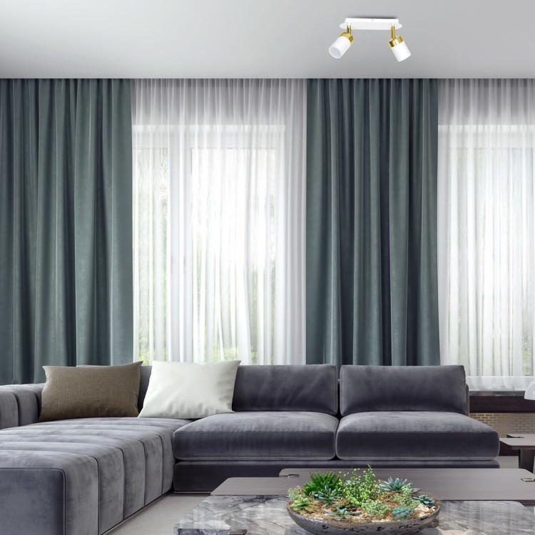 Lampa sufitowa listwa natynkowa JOKER WHITE/GOLD 2xGU10 MLP6129 Milagro 2x GU10 24cm Spot oprawa oświetleniowa nowoczesna ścienna Industrialna Loft nawierzchniowa metal biały biała złoty biało złota Inspiracje Premium