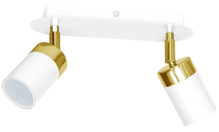Lampa sufitowa listwa natynkowa JOKER WHITE/GOLD 2xGU10 MLP6129 Milagro 2x GU10 24cm Spot oprawa oświetleniowa nowoczesna ścienna Industrialna Loft nawierzchniowa metal biały biała złoty biało złota Inspiracje Premium