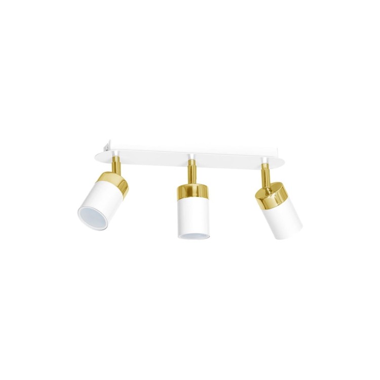 Lampa sufitowa listwa natynkowa JOKER WHITE/GOLD 3xGU10 MLP6130 Milagro 3x GU10 34cm Spot oprawa oświetleniowa nowoczesna ścienna Industrialna Loft nawierzchniowa metal biały biała złoty biało złota Inspiracje Premium