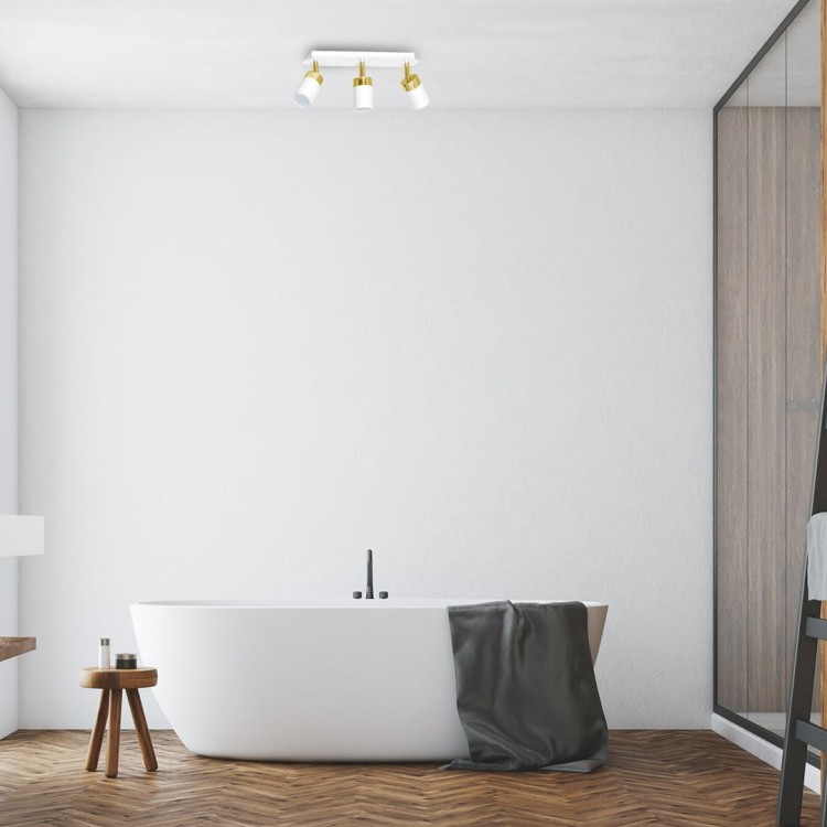 Lampa sufitowa listwa natynkowa JOKER WHITE/GOLD 3xGU10 MLP6130 Milagro 3x GU10 34cm Spot oprawa oświetleniowa nowoczesna ścienna Industrialna Loft nawierzchniowa metal biały biała złoty biało złota Inspiracje Premium