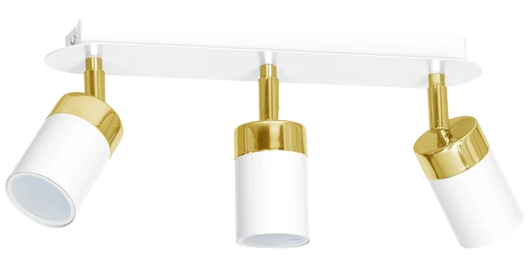 Lampa sufitowa listwa natynkowa JOKER WHITE/GOLD 3xGU10 MLP6130 Milagro 3x GU10 34cm Spot oprawa oświetleniowa nowoczesna ścienna Industrialna Loft nawierzchniowa metal biały biała złoty biało złota Inspiracje Premium