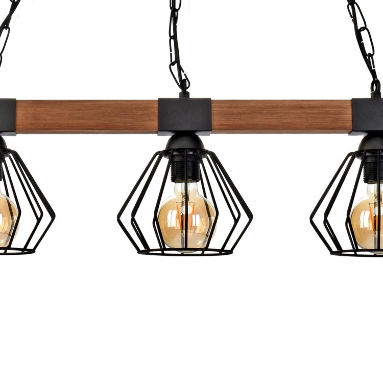 Lampa wisząca ULF BLACK/WOOD 3xE27 MLP6193 Milagro