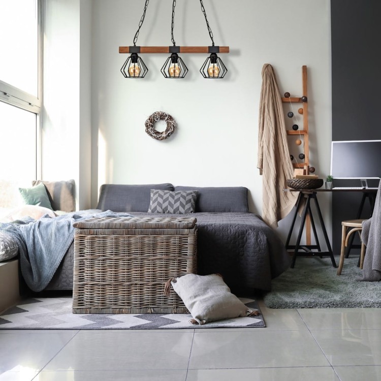 Lampa wisząca ULF BLACK/WOOD 3xE27 MLP6193 Milagro