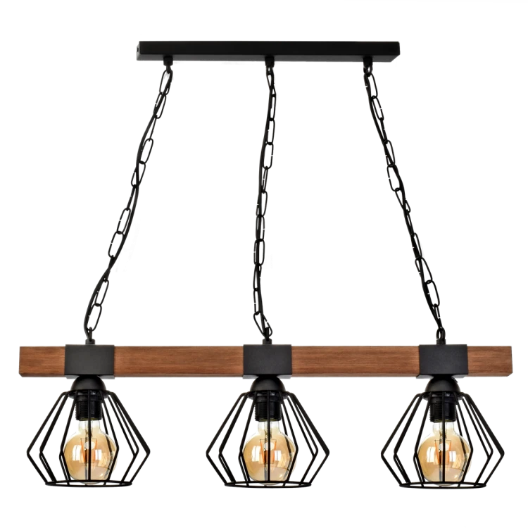 Lampa wisząca ULF BLACK/WOOD 3xE27 MLP6193 Milagro