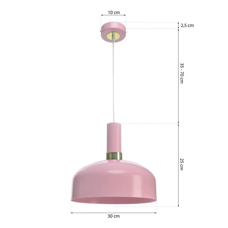 Lampa wisząca MALMO PINK 1xE27 MLP6199 Milagro
