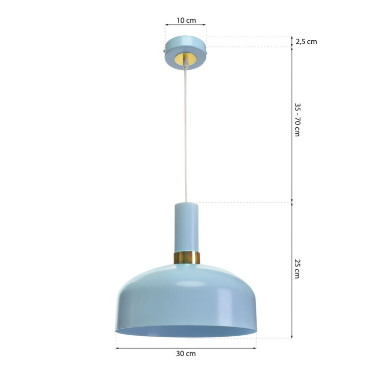 Lampa wisząca MALMO BLUE 1xE27 MLP6201 Milagro