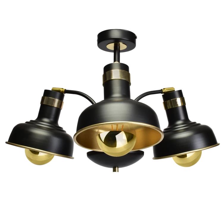 Lampa sufitowa MARGO BLACK/GOLD 3xE27 MLP6211 Milagro