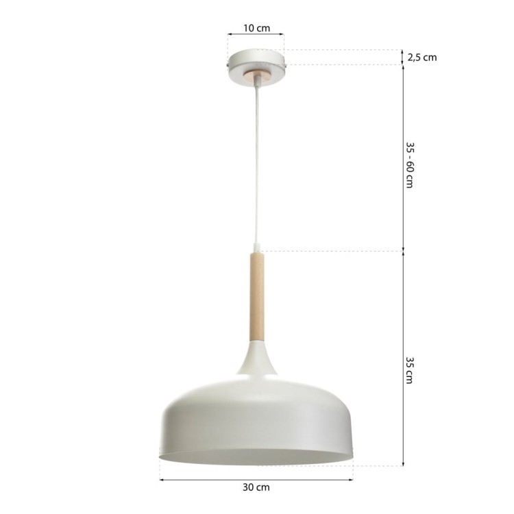 Lampa wisząca TAYLOR WHITE 1xE27 60W MLP6217 Milagro