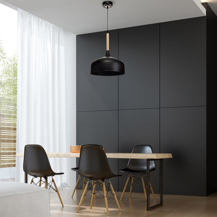 Lampa wisząca TAYLOR BLACK 1xE27 60W MLP6218 Milagro