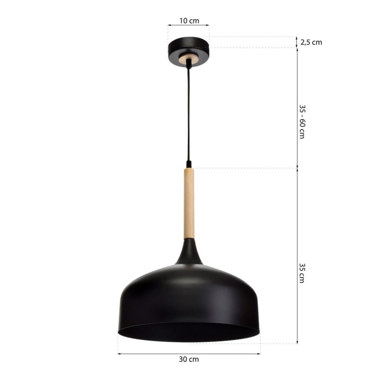 Lampa wisząca TAYLOR BLACK 1xE27 60W MLP6218 Milagro