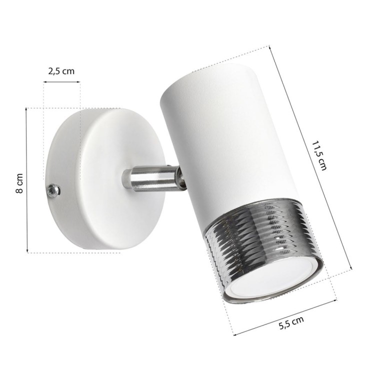 Kinkiet DANI WHITE/CHROME 1xGU10 MLP6225 Milagro