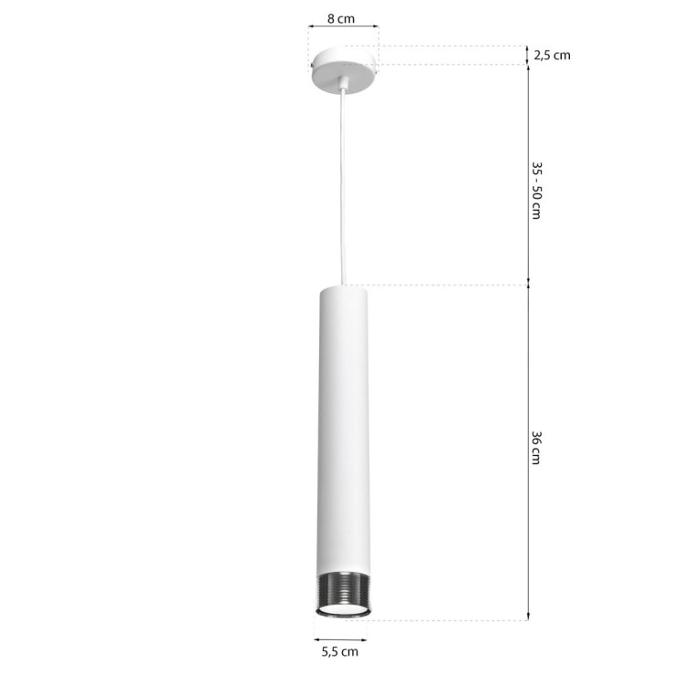 Lampa wisząca DANI WHITE/CHROME 1xGU10 MLP6227 Milagro