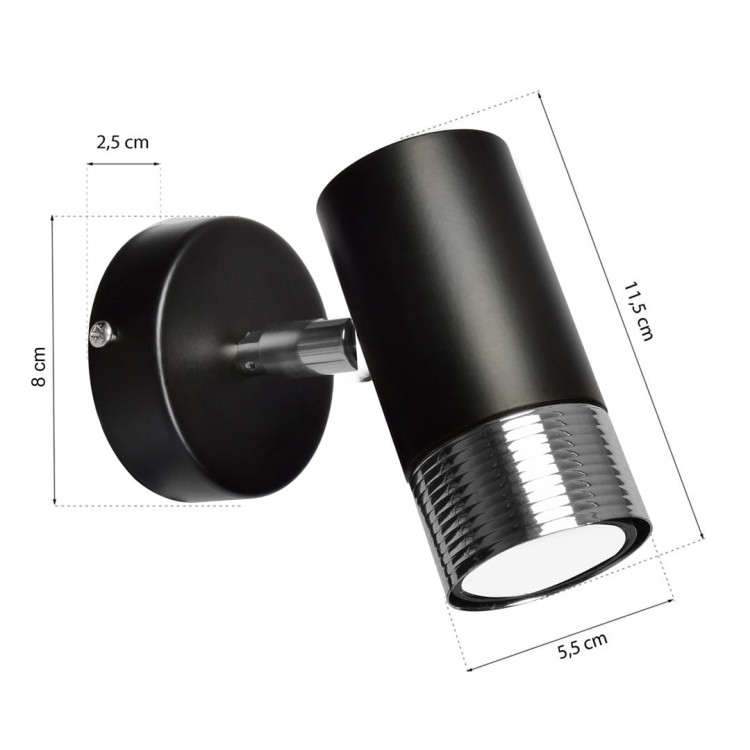 Kinkiet DANI BLACK/CHROME 1xGU10 MLP6229 Milagro