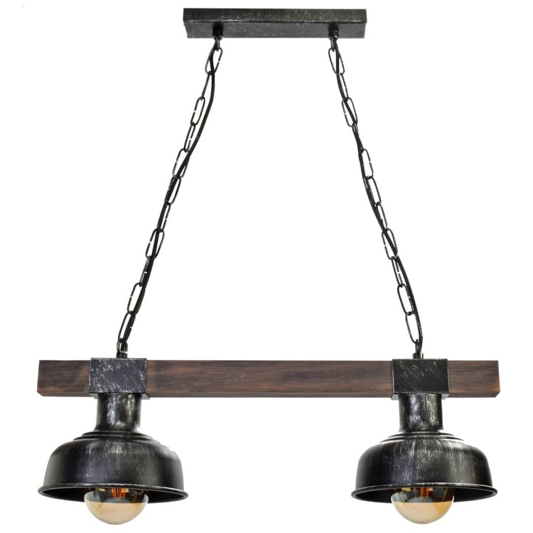 Lampa wisząca FARO BLACK/WOOD 2xE27 MLP6242 Milagro