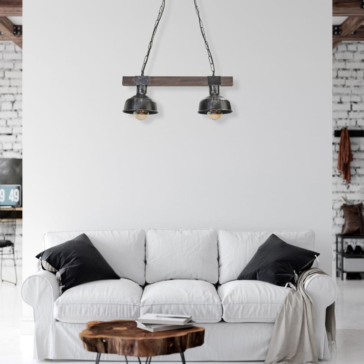 Lampa wisząca FARO BLACK/WOOD 2xE27 MLP6242 Milagro