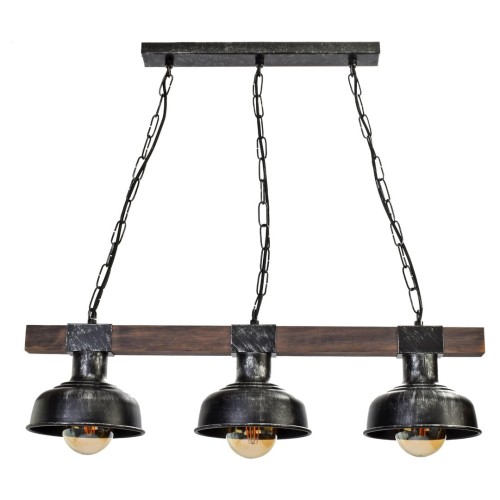 Lampa wisząca FARO BLACK/WOOD 3xE27 MLP6243 Milagro