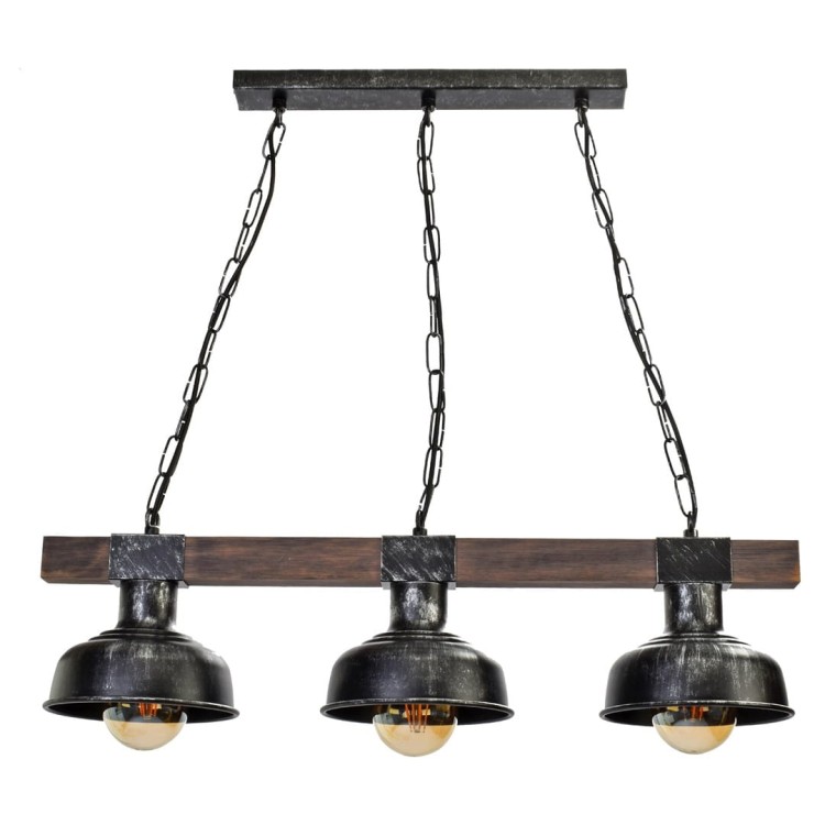 Lampa wisząca FARO BLACK/WOOD 3xE27 MLP6243 Milagro